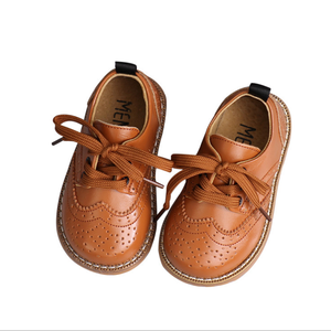 Chaussures Oxford classiques britanniques en cuir verni pour enfants, chaussures d'école à semelle souple pour bébés, noires - Product Image 1