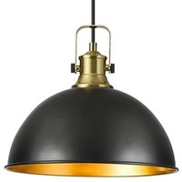 Lampes suspendues réglables en hauteur de style industriel farmhouse noires SIMIG de 12 pouces pour îlot de cuisine, salle à manger, design vintage en forme de dôme