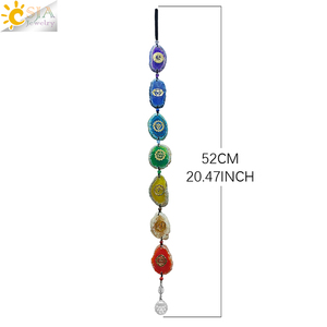 CSJA-Hoja de ágata de 7 Chakras, símbolo curativo, ventana de pared, <span class=keywords><strong>cristales</strong></span> de coche, adornos <span class=keywords><strong>colgantes</strong></span>, decoración <span class=keywords><strong>Feng</strong></span> <span class=keywords><strong>Shui</strong></span> K019, venta al por mayor - Product Image 6