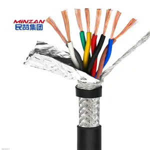 RVVSP 2 4 6 8 10 12 Cores 2.5mm Shield Twisted Pair Cable Multi Core Tinned Copper PVC Insulated Flexible Electric Wire Cable