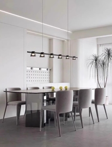 Table à manger ronde en verre minimaliste italienne moderne avec installation facile au plafond forme carrée pour salon ou bar - Product Image 2