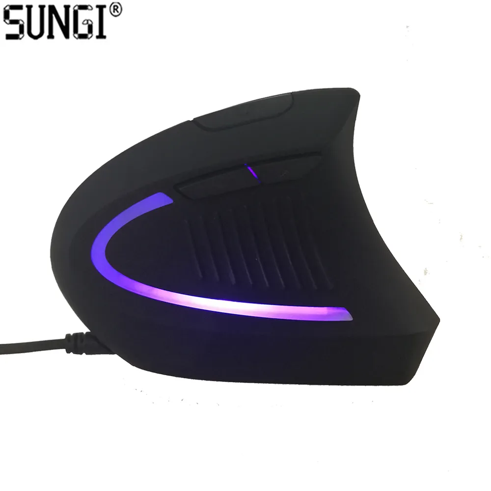 Sungi CE RoHS Standar Kualitas Wired Gaming Mouse Ergonomis Vertikal Mouse dengan DPI 1000 1600 3200 6400 High CPI