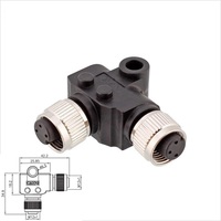 Adaptador M12 convertidor de conector hembra a hembra tipo L 1.5A 2A 4A