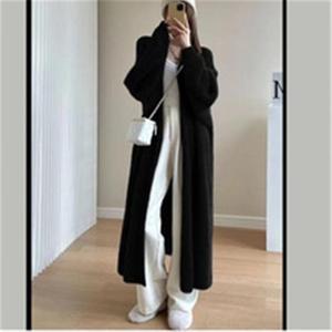 Stylische Flauschige Strickjacken, Locker Geschnittene Lange Jacken, Mohair-Pullover, Einfarbige Midi-Cardigans für Damen - Product Image 5