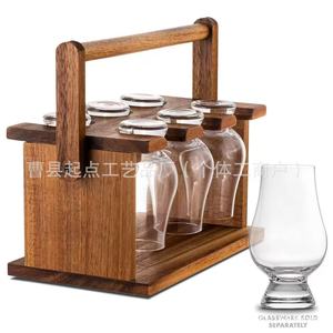 Wooden <b>Glass</b> Storage <b>Rack</b> With Handle Square Shape Desktop Draining <b>Rack</b> For Stemmed <b>Glasses</b> Kitchen Use - Product Image 4
