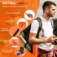 Tente de survie en mylar aluminisé pour 2 personnes, tente de survie d'urgence avec sifflet