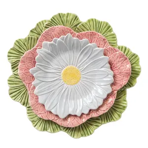 Assiettes décoratives en forme de fleur pour sushi, apéritif, plat de service en porcelaine pour événements, mariage