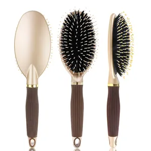 Well designed private label personalize massage plastic paddle gold hair brush