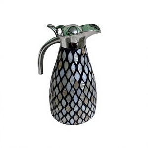 Théière de luxe écologique de 1,5 L de qualité supérieure avec incrustation de nacre, style arabe, carafe décorative pour l'eau, idéale pour les fêtes et le café - Product Image 1
