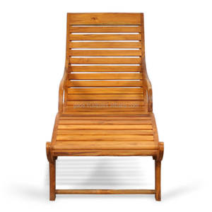Chaise longue Surabaya, style moderne d'inspiration antique, lattes en teck, meubles de luxe pour salon - Product Image 2