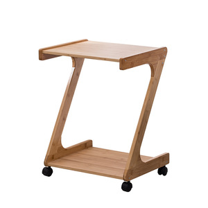 Mesa auxiliar para sofá en forma de Z con estante de almacenamiento, mesa de centro móvil para sala de estar, dormitorio, diseño minimalista moderno - Product Image 5
