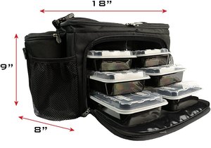 Chất lượng cao cách điện bữa ăn Prep Bag <span class=keywords><strong>Cooler</strong></span> với 12 <span class=keywords><strong>Container</strong></span> 3 Túi nước đá Dây đeo vai ăn trưa Túi - Product Image 3