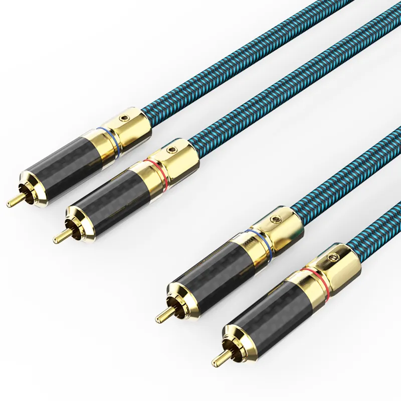 High End RCA Cable 2RCA Male to Male Stereo Cord for Amplifier Projector Radio Car Home Hheater Computer Speaker Sound Recording