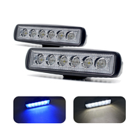 Haute Qualité 12v 18w Simple Rangée Conduite Led Travail Lumière Double Couleur LED Barre Lumineuse LED Épandeur Lumière pour Bateau Voiture RV