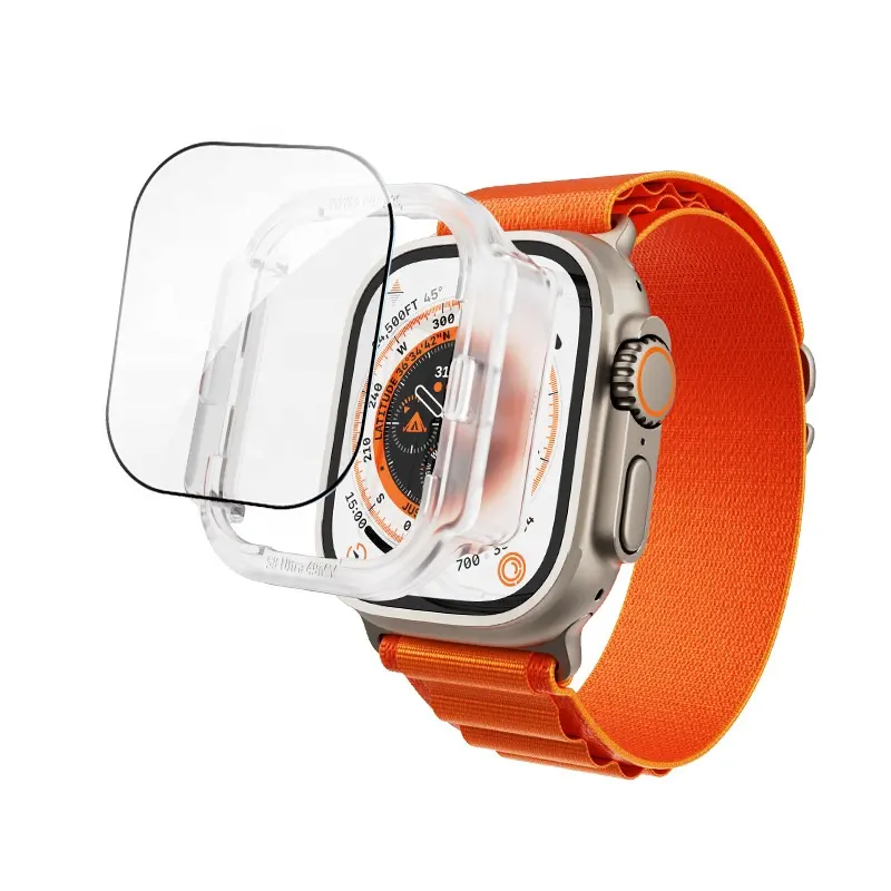 Bubbel Vrij Voor Apple Watch Ultra Applicator Serie 7 8 49Mm Iwatch Screen Protector Installatiekit Gehard Glas En