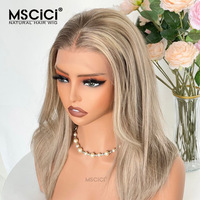 Perruque Lace Frontale 13x6 en Cheveux Humains Brésiliens, Lisse, Couleur Blonde Mèches, Ligne de Cheveux Invisible, Couleur Personnalisée, 100% Cheveux Humains