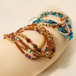 Woven <b>Bracelet</b> Natural Stone Rice <b>Beads</b> Hand-woven Color <b>Bracelet</b> for Women Uionen 1276 - Product Image 2