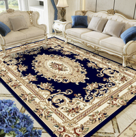 Tapis de salon et chambre à coucher de style européen-américain, tapis de canapé épais en polypropylène, motif plantes et fleurs, classique