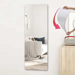 مرآة لاصقة ذاتية اللصق للحائط من الاكريليك غير الزجاجية مخصصة لزينة الحائط، مرآة مقاومة للكسر مقاومة للماء للحمام