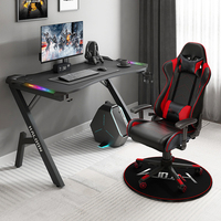Vente Ensemble table et chaise de jeu personnalisé de grande taille avec éclairage RVB pour ordinateur de course et bureau de jeu avec LED