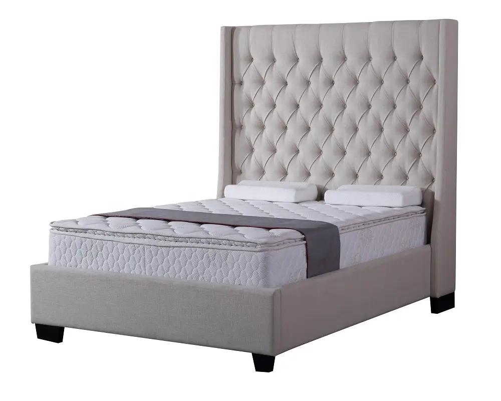 Queen Bed Frame Cheap Beds for Sale Free Sample Wooden Home Furniture Bedroom Furniture Soft Bed
