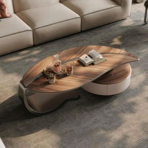 Table console élégante en noyer avec tiroir de rangement, pieds en fer noir écologiques, meubles de salon modernes en bois - Product Image 4
