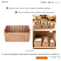 Ensemble de paniers de rangement en corde de papier tressée à la main de haute qualité, 3 pièces, avec poignées en bois, écologiques, organisateur de cuisine et de maison, personnalisable