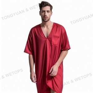 Camicia da notte da <span class=keywords><strong>uomo</strong></span> camicia da notte con scollo a V manica corta camicia da notte morbida <span class=keywords><strong>pigiama</strong></span> Plus Size pigiameria da <span class=keywords><strong>uomo</strong></span> - Product Image 6