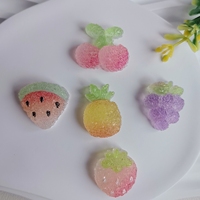 Breloques en résine plates en forme de fruits mignons (fraise, ananas, raisin) pour loisirs créatifs, appliques DIY, décoration de coques de téléphone et scrapbooking