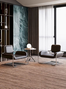 Moderne Vintage Bauhaus-Stil Edelstahl Lounge Chair Licht Luxus Asymmetric Convex Einzelzimmer Esszimmer Wohn möbel - Product Image 6