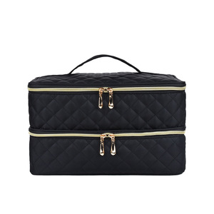 Organisateur de vernis à ongles avec fermeture éclair, double couche, sac de rangement en polyester pour outils de manucure, grande trousse de transport pour 40 flacons - Product Image 2