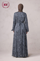 Robe longue imprimée en mousseline de soie florale pour femme, entièrement doublée, opaque, personnalisée OEM, idéale pour les soirées estivales