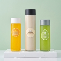 Bouteille en verre de qualité alimentaire avec bouchon à vis, logo personnalisé, de 250 ml à 800 ml, pour jus, lait, café, vente en gros, OEM