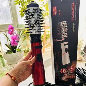 Cepillo Multifuncional de ABS para Alisar <span class=keywords><strong>y</strong></span> Rizar el Cabello, Calentamiento Rápido, Herramienta de <span class=keywords><strong>Belleza</strong></span> 2 en 1 para Cabello Ondulado, Enchufe Estadounidense - Product Image 1