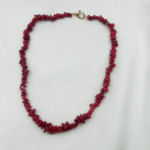 <span class=keywords><strong>Collana</strong></span> alla Moda da 24 Pollici (<span class=keywords><strong>60</strong></span> <span class=keywords><strong>cm</strong></span>) con Quarzo Rosa, Corallo Rosso e Pietre Naturali, Chiusura in Acciaio Inossidabile Placcato Oro 18K - Product Image 1