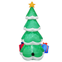 Sapin de Noël gonflable de 2,1 m avec décoration lumineuse pour l'ambiance de la cour, en polyester, sur mesure