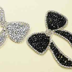 Nouvel empiècement nœud papillon brillant auto-adhésif en strass colorés pour la décoration de vêtements et sacs - Product Image 5