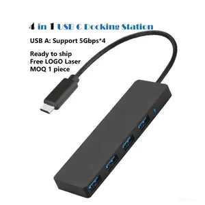 Ready to ship Multiport USB A to 4 USB 3.0 5G Hub Expander Compatible with Windows Mac.