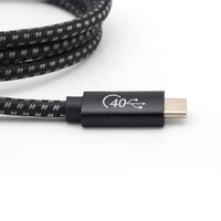 Nouveau câble USB4 USB-C certifié RoHS 40 Gbps 1 m noir 240 W 5 A à charge rapide avec blindage tressé et gaine en PVC pour appareil photo et ordinateur