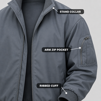 Blousons Softshell Gris Personnalisés pour Hommes – Coupe-Vent, Col et Poignets Côtelés, Poches sur les Manches, Idéaux pour le Travail et les Loisirs