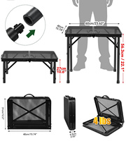 Table de barbecue moderne en aluminium pour ferme, chariot de service, table d'appoint, mobilier d'extérieur, pliable, hauteur réglable, compacte, portable, facile à utiliser