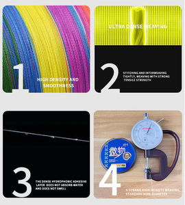 YEJING 50m 4-tressé PE ligne 0.05mm Ultra-Fine haute résistance ultra-léger <span class=keywords><strong>lancer</strong></span> pour rivière lac ruisseau usine en gros - Product Image 4