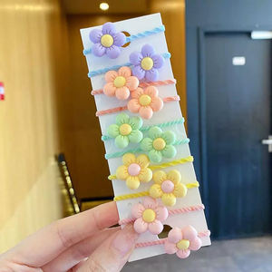 30 piezas lindas bandas elásticas para el cabello sin arrugas sin daños banda de goma pequeña fruta flor lazos para el cabello coleta conjunto de soporte para niñas pequeñas - Product Image 5