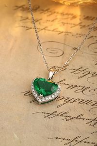 Anster Lab <span class=keywords><strong>Esmeralda</strong></span> cultivada <span class=keywords><strong>con</strong></span> diamantes <span class=keywords><strong>Collar</strong></span> DE BODA chapado en rodio Colgantes clásicos de platino de moda para mujer Estilo de moda - Product Image 5