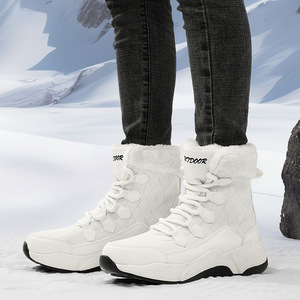 Women Mid-Calf <b>Snow</b> <b>Boots</b> <b>White</b> Plush Lining Waterproof Winter Outdoor Wear - Product Image 2