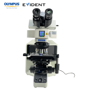 Olympus BX53 onderzoeksmicroscoop met driekleuren fluorescentie-aansluiting, uitgerust met 5 objectieven (4x, 10x, 20x, 40x, 100x) en LED-verlichting - Product Image 1