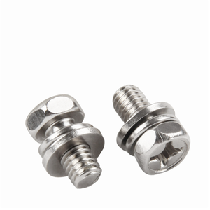 Tornillos Hexagonales Cóncavos de Acero Inoxidable 304 con Ranura Cruzada M4/M5/M6/M8, Tornillos Combinados de Tres Piezas con Placa de Resorte Plana, Venta al por Mayor - Product Image 5