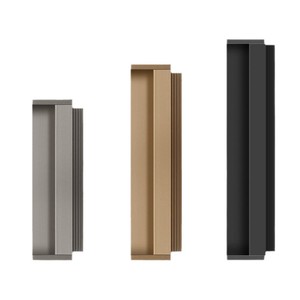 L Shaped Recessed Cabinet <b>Door</b> Handle Aluminum Alloy 18mm Wardrobe Drawer Minimalist Design Easy Installation - Product Image 2