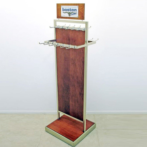 حامل عرض حزام دوار معدني قائم على الأرض للمتاجر وربطة العنق من الجلد - Product Image 2