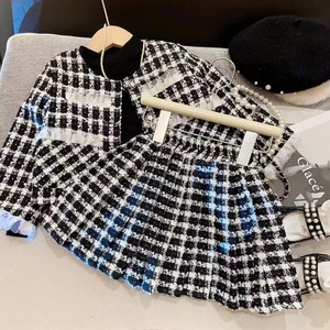 2025 Top Plaid e minigonna Casual da ragazza in cotone a due pezzi con maniche lunghe abiti <span class=keywords><strong>invernali</strong></span> Casual Set da ragazza - Product Image 1